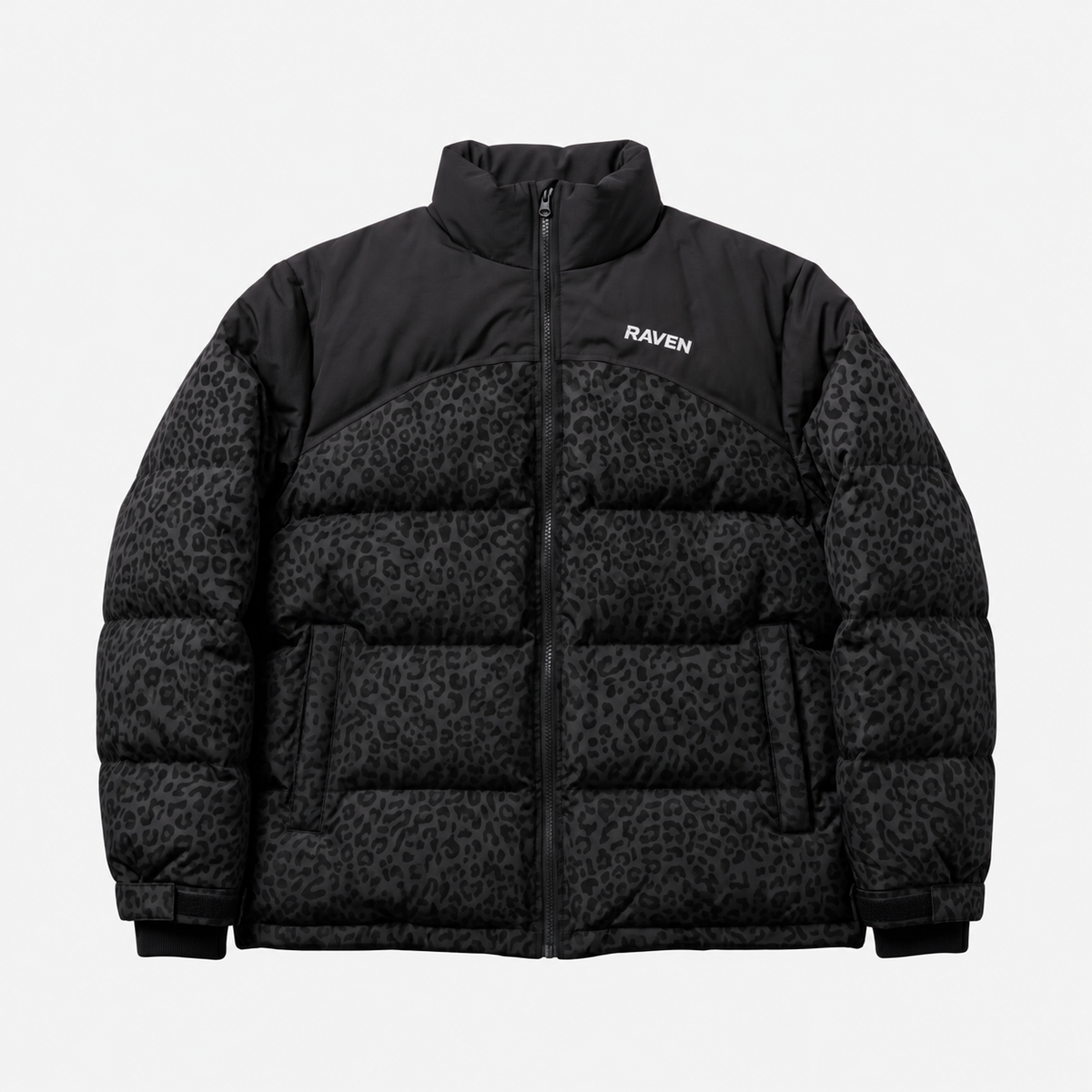 Water Reactive Cheetah Puffer - Black