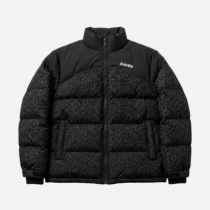 Water Reactive Cheetah Puffer - Black