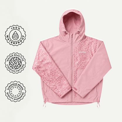 Water Reactive Cheetah Rain Jacket - Pink