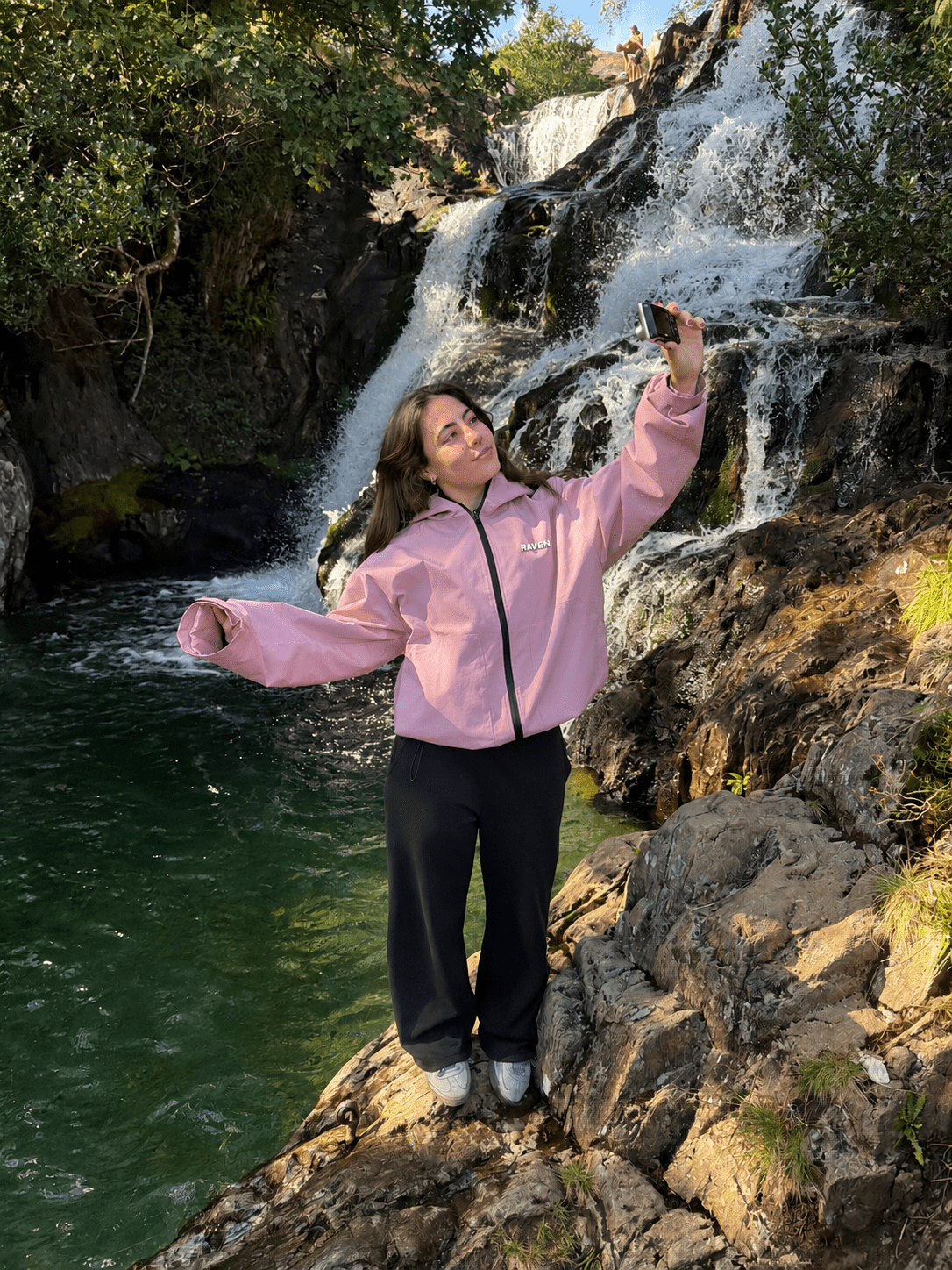 Water Reactive Cheetah Rain Jacket - Pink