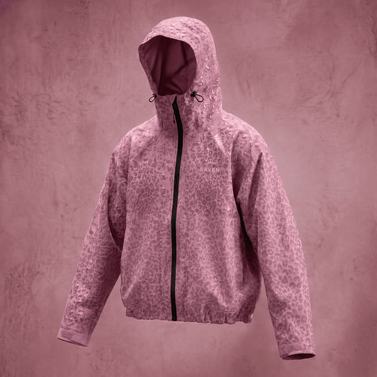 Water Reactive Cheetah Rain Jacket - Pink