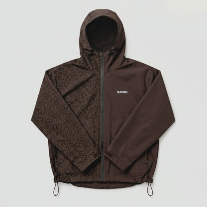 Water Reactive Cheetah Rain Jacket - Brown